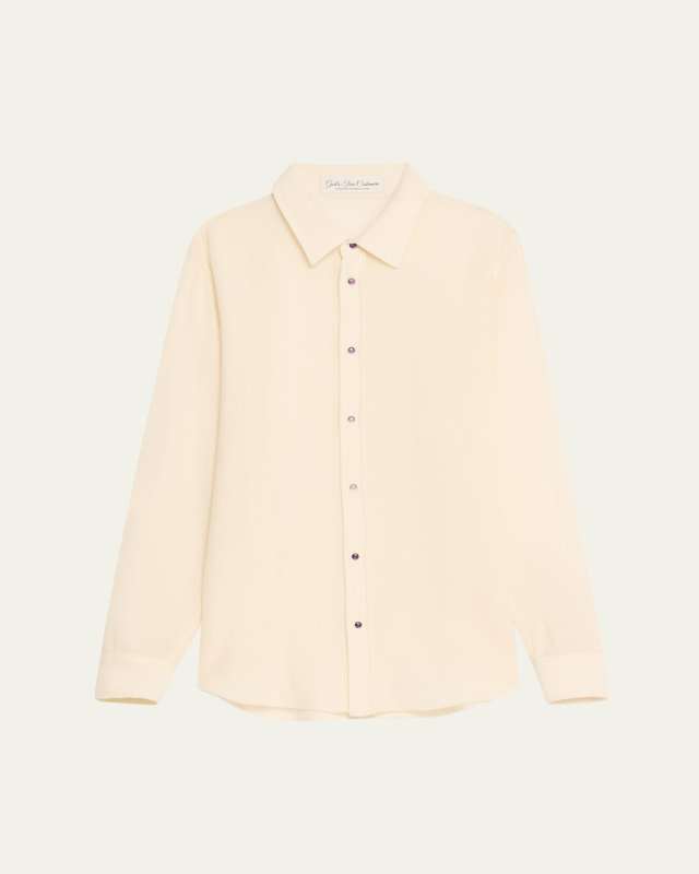 Button Down Gauze Solid Shirt